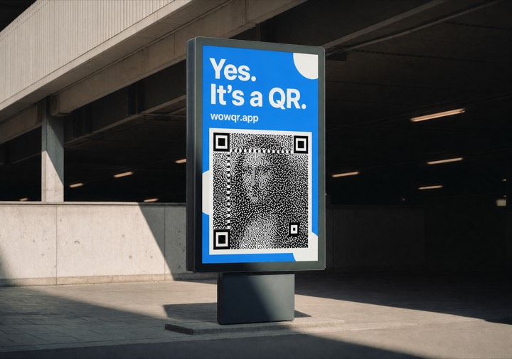 Digital billboard in a concrete underpass