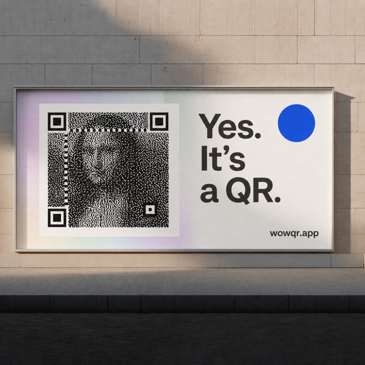 Street billboard on a pastel grid
